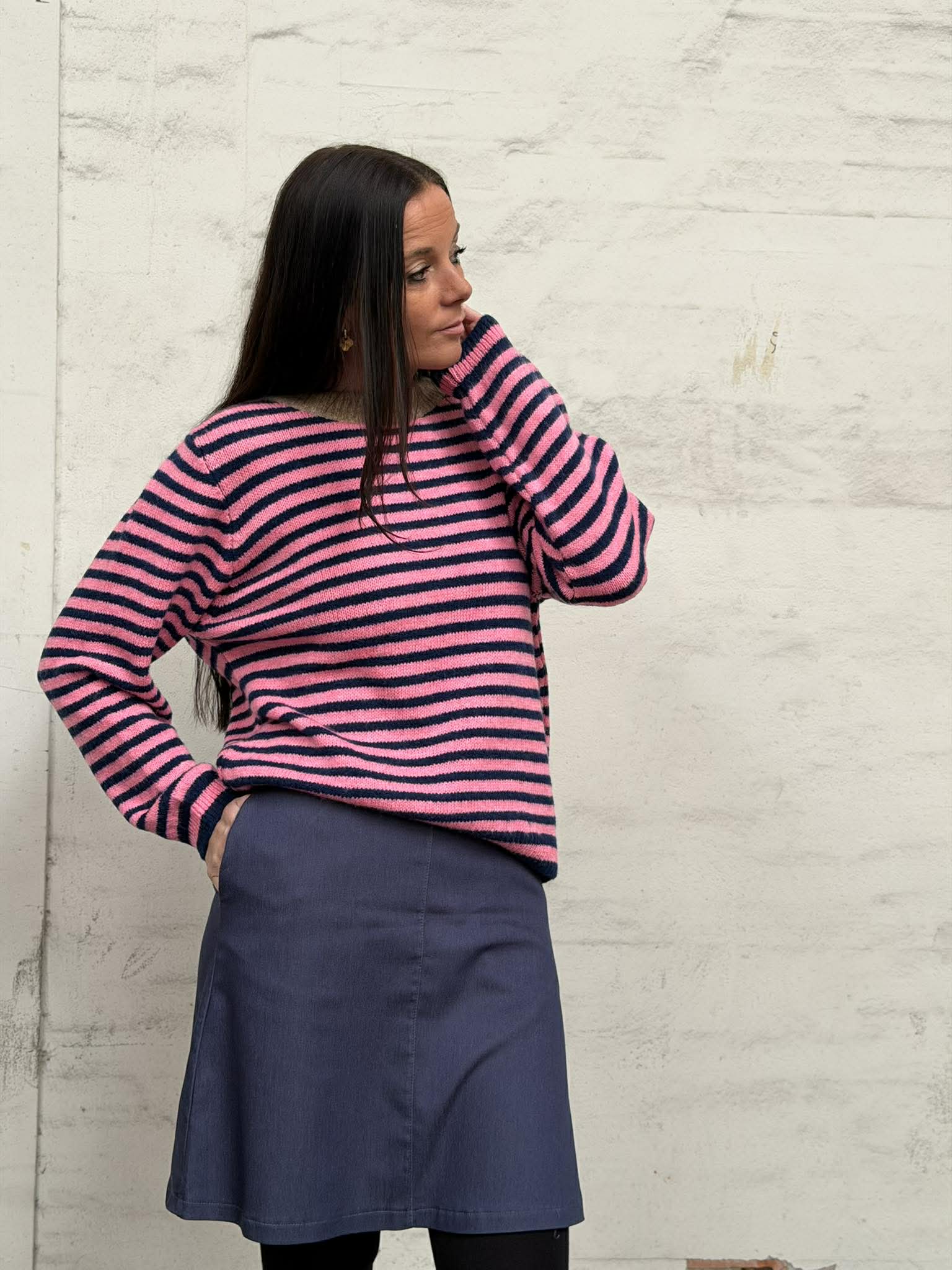 Nederdel Sidsel - Dark denim